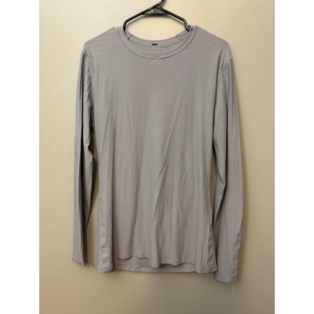 Lululemon Men's gray long-sleeve athletic Running shirt SenseKnit Size L